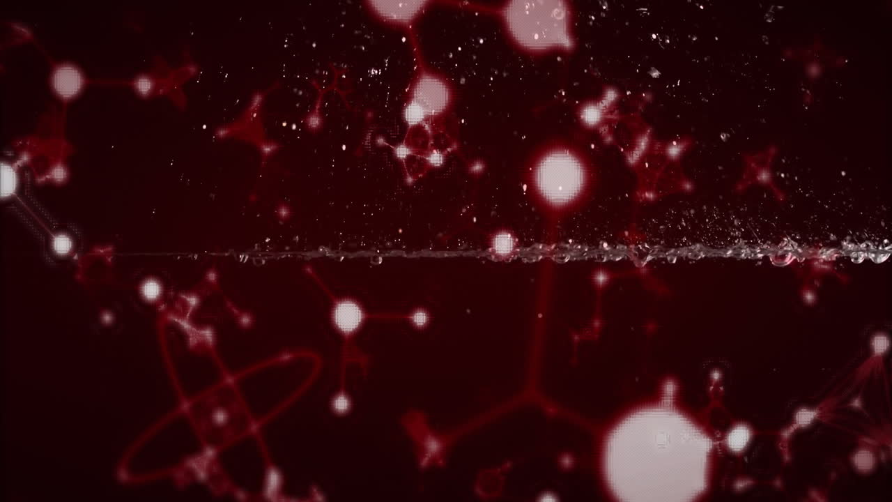 黒い背景の上を光る光の粒が動くアニメーション