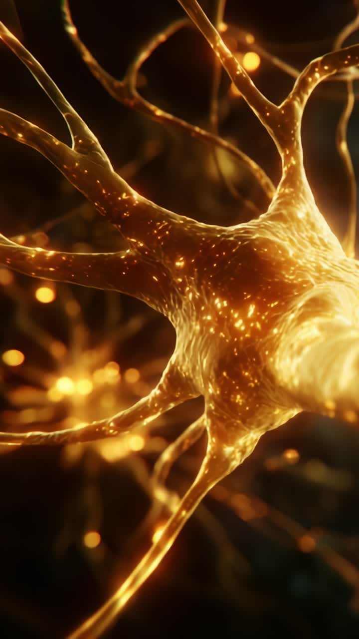 Intricate Glowing Neurons: A Detailed Look at Neural Structures and Their Fascinating Connections in the Nervous System, Highlighting the Beauty of Neural Communication
