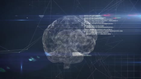 Animation of data processing over digital brain and network of connections