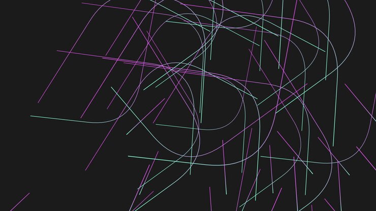 Neon lines pattern on dark space 1