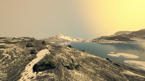 coastline-of-Antarctica-with-stones-and-ice