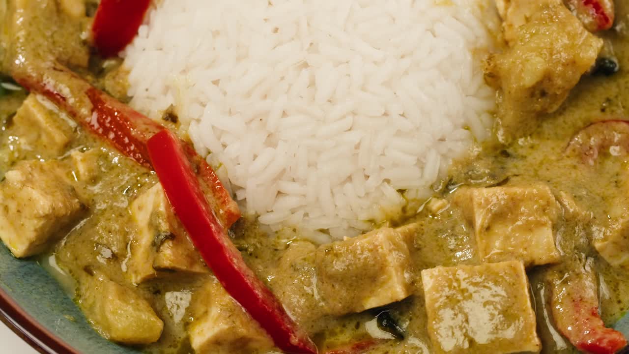 Tofu Green Curry with Rice