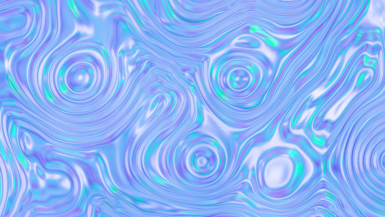 Abstract Holographic Blue and Purple Fluid Swirl Background