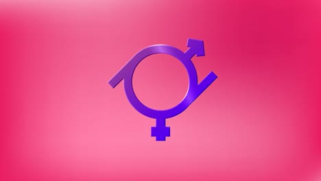 Animation-of-purple-gender-fluid-symbol-on-pink-background