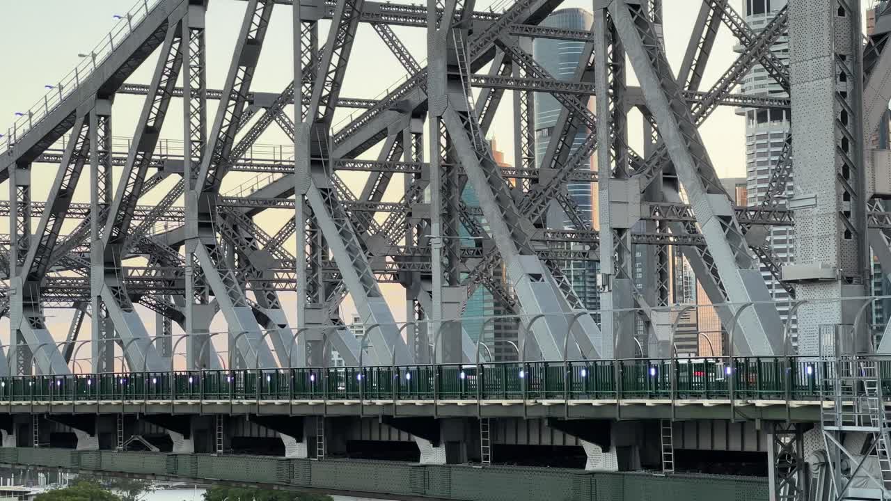 브리즈번 시내, 퀸즐랜드, 퀸즐랜드, 오스트레일리아, 일몰 시 클로즈업 샷