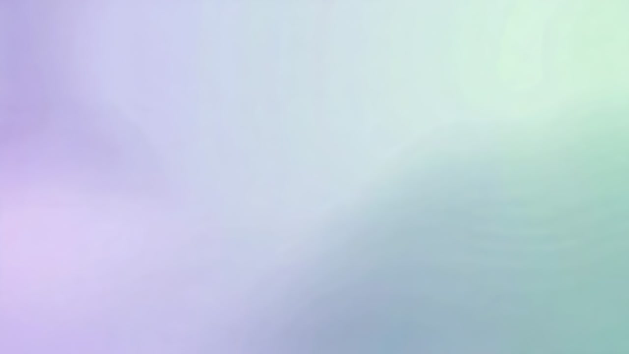 Shifting pastel gradient fading left lilac into right mint on play on screen, creating calm mood