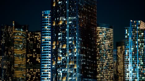 Skyscrapper-in-the-business-quarter-in-the-night