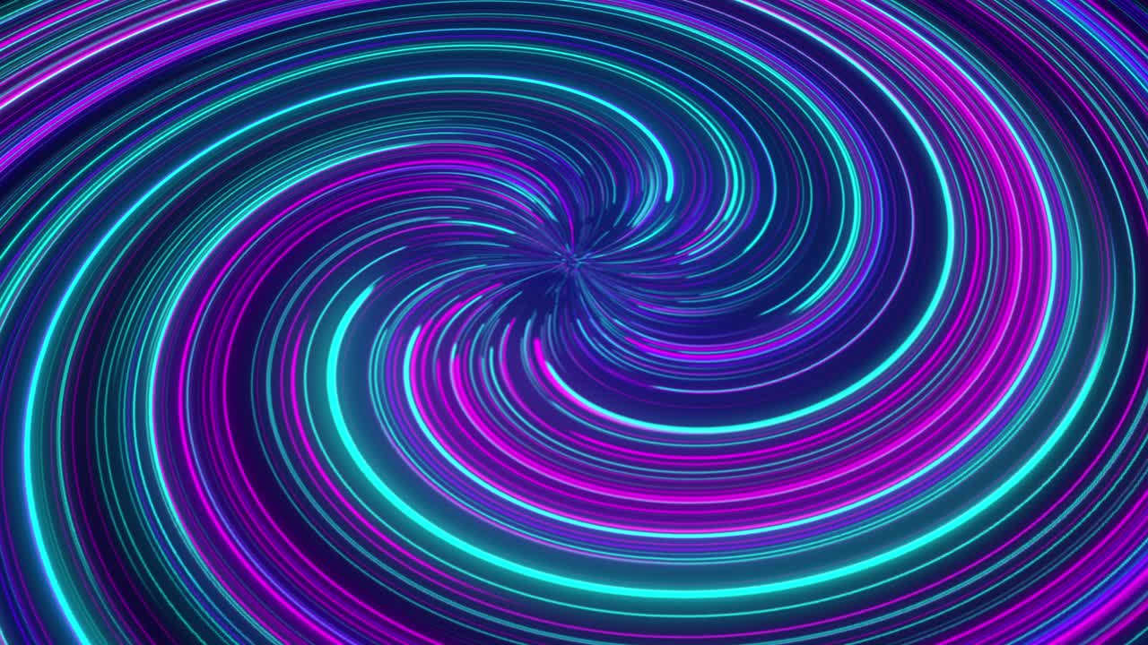 Animação de fundo com linhas neon em espiral