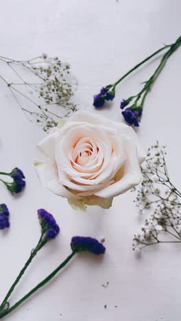 delicate pastel rose and flowers arrangement