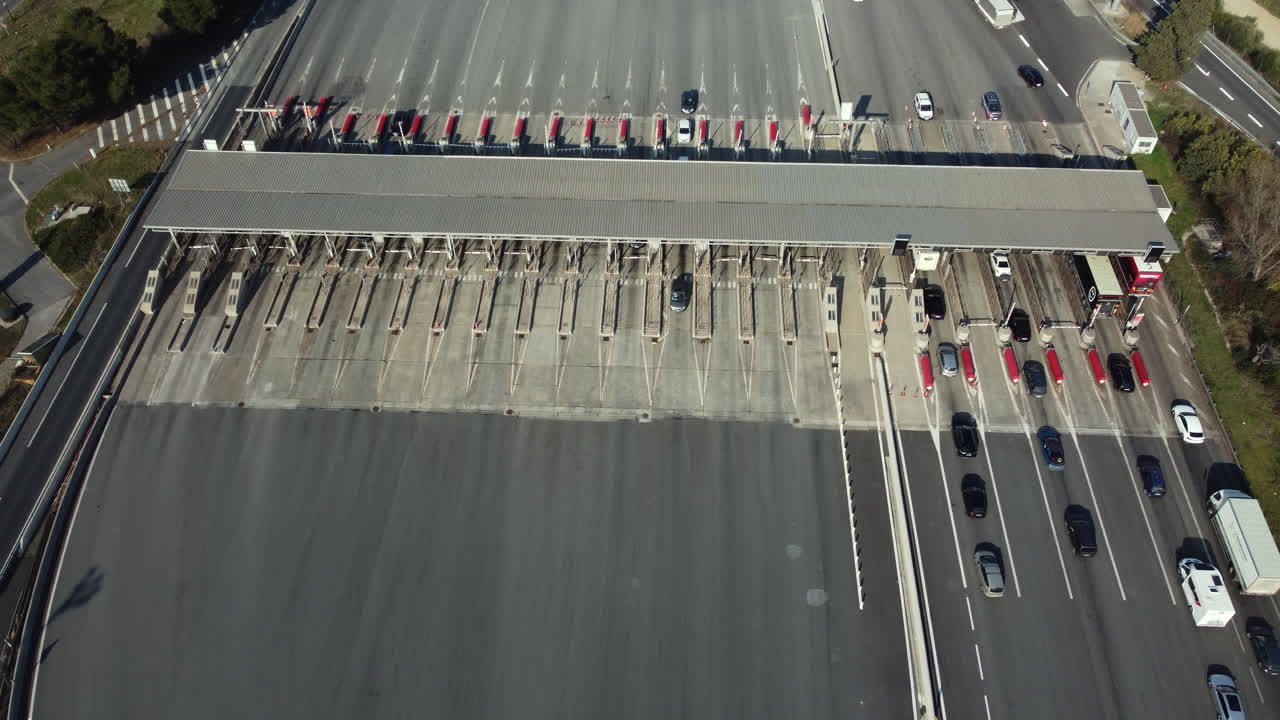 Highway Toll Plaza Aerial View