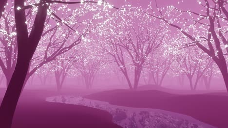 sakura blossom garden background 3d render