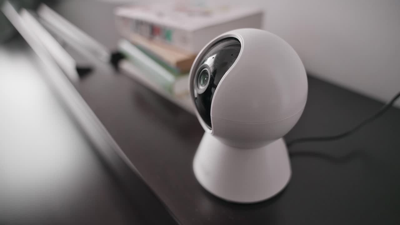 Security camera being covered by a cloth, obstructing its view and interfering with surveillance. Tampering vandalism or privacy breach. Criminal activity or sabotage to ip camera in house