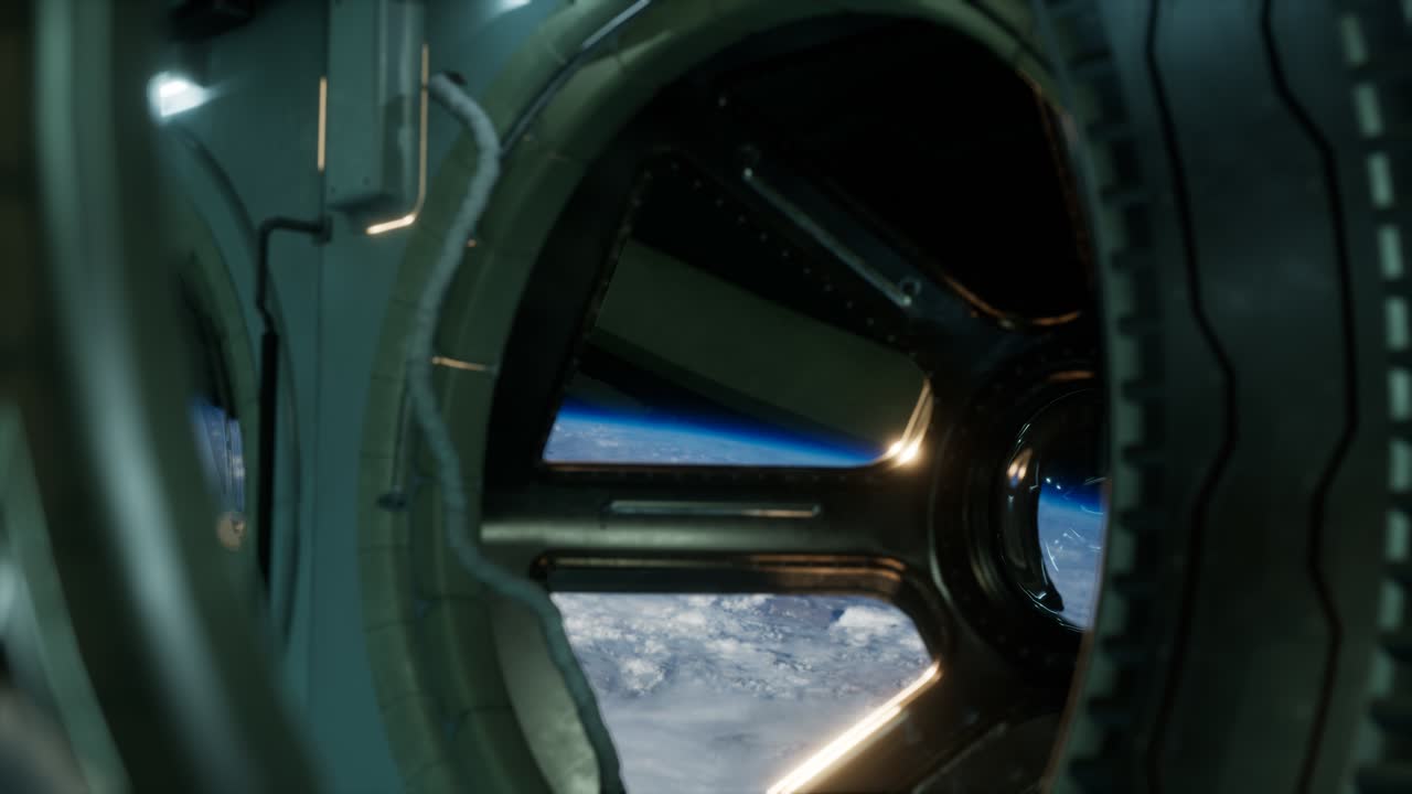 vista de la cabina desde la estación espacial internacional que opera cerca del planeta tierra