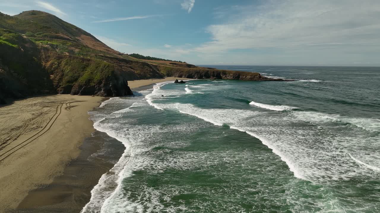 Aerial view of California's beautiful and untouched coastline