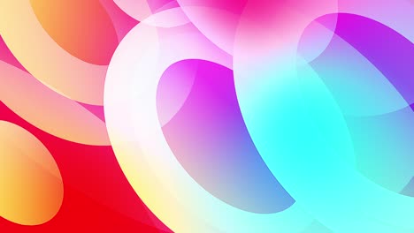 slow motion of colourful shapes, video background glassy and transparent circular shapes