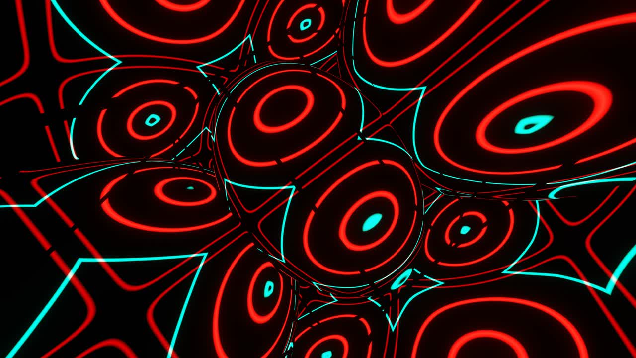 la abstracción del bucle vj del carrusel multicolor de neón intermitente.