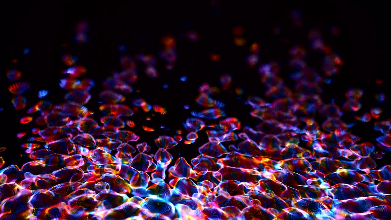 빛나는 에너지 패턴은 우주에서 반이는 은하 개념, 추상적인 공간 배경 애니메이션, 반이는 빛, 투사, 반는 별 입자의 원, 4k 해상도