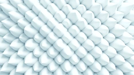 beautiful white cones on surface morphing in seamless 3d animation. abstract motion design background. computer generated process. 4k uhd 3840x2160.