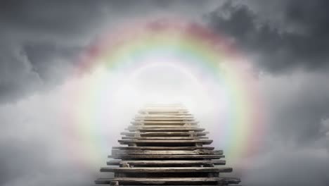 stairway to heaven with rainbow