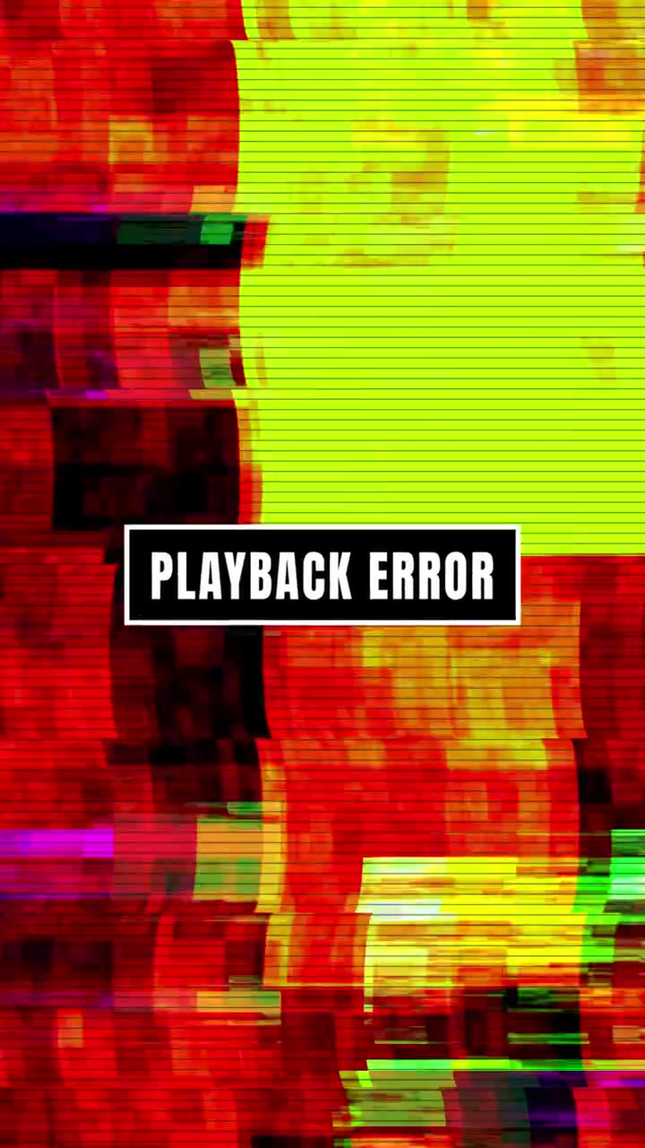 Digital Glitch Effect with Playback Error Text Overlay