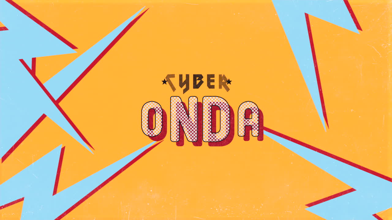 cyber lunes en la textura hipster con tormenta eléctrica