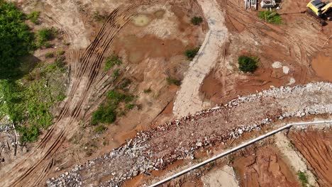 construction site with muddy terrain