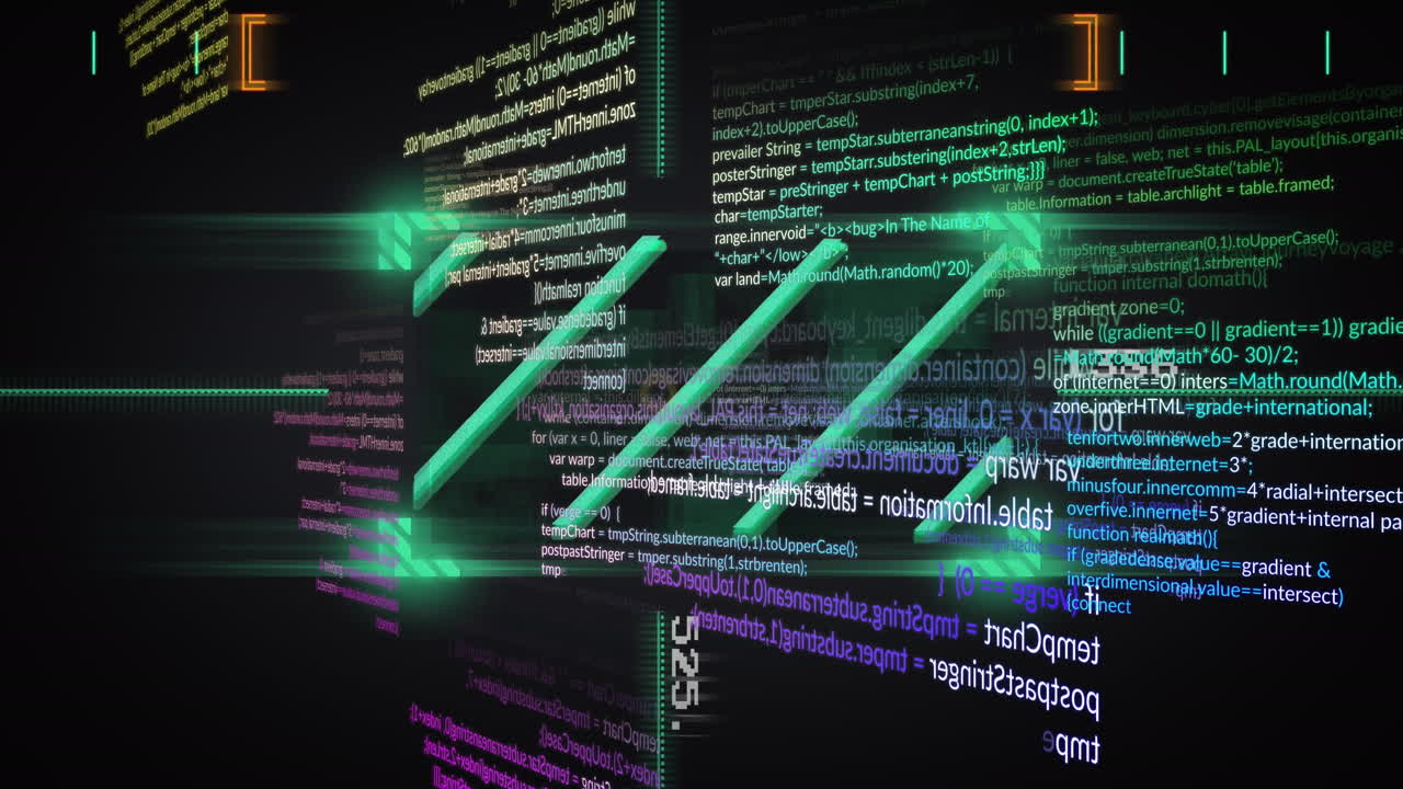 검은색 배경에 데이터 처리의 애니메이션