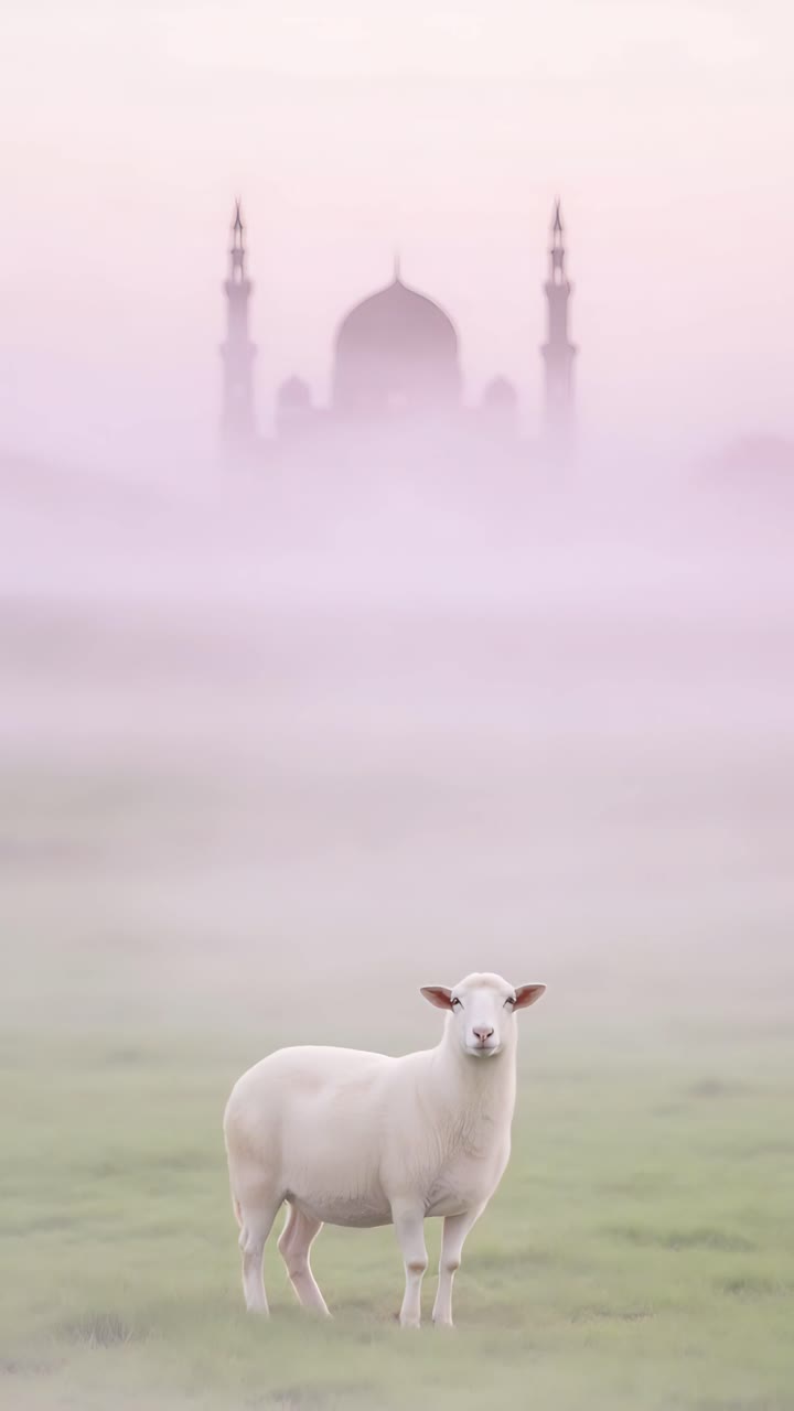 Mesquita Eid al-Adha Fundo Islâmico 4K.