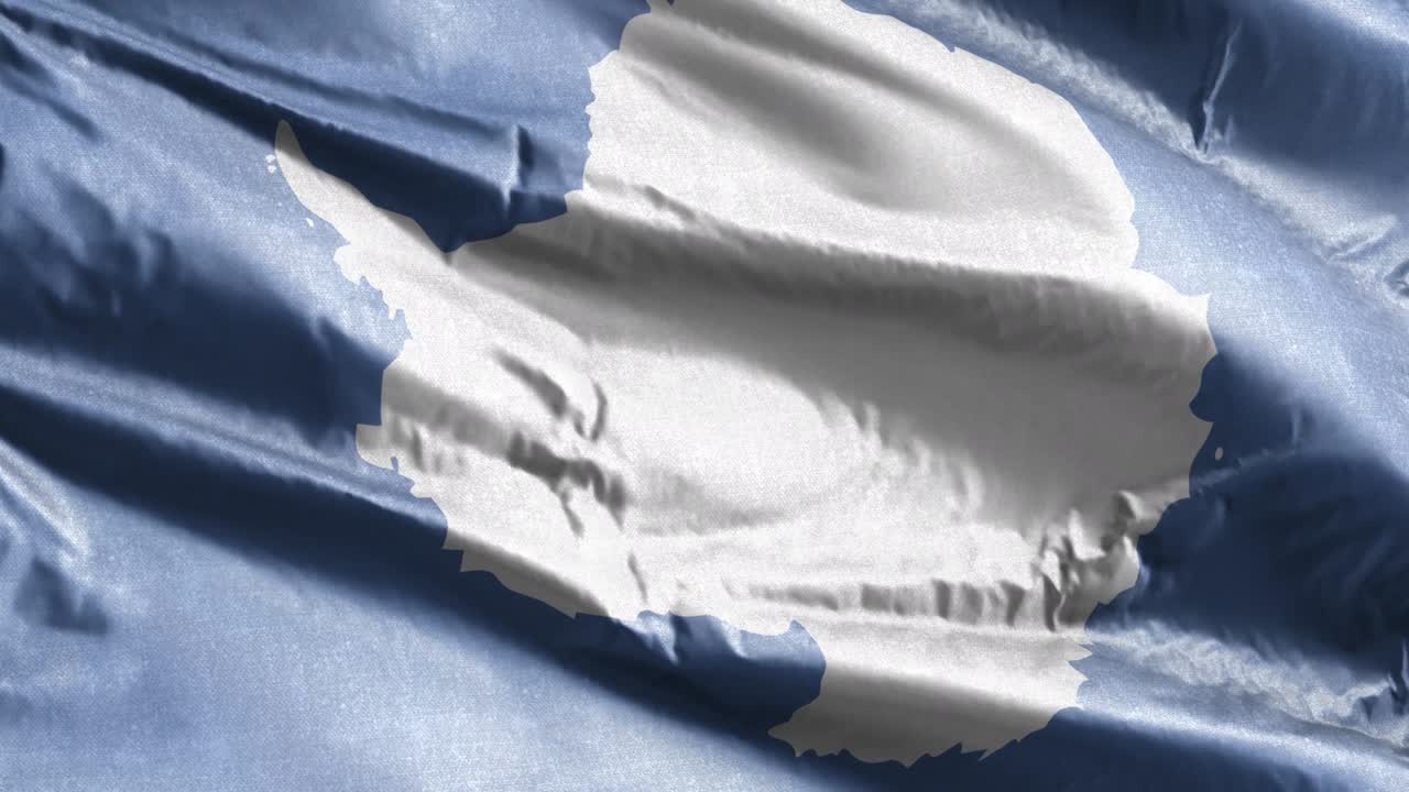 남극 섬유 발은 바람에 부드럽게 흔들리고, 남극 배너는 부드럽게 바람에 휘어지고, 섬유 섬유 조직은 완전히 채우고, 배경은 20 초 루프입니다.