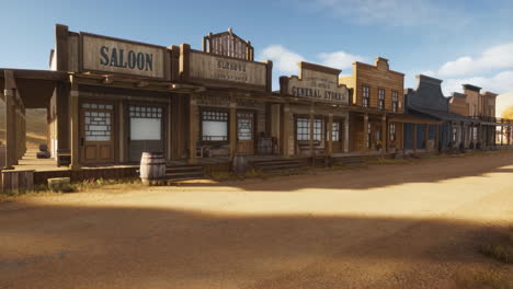 old western town street with saloon and general store