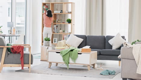 woman cleaning her home