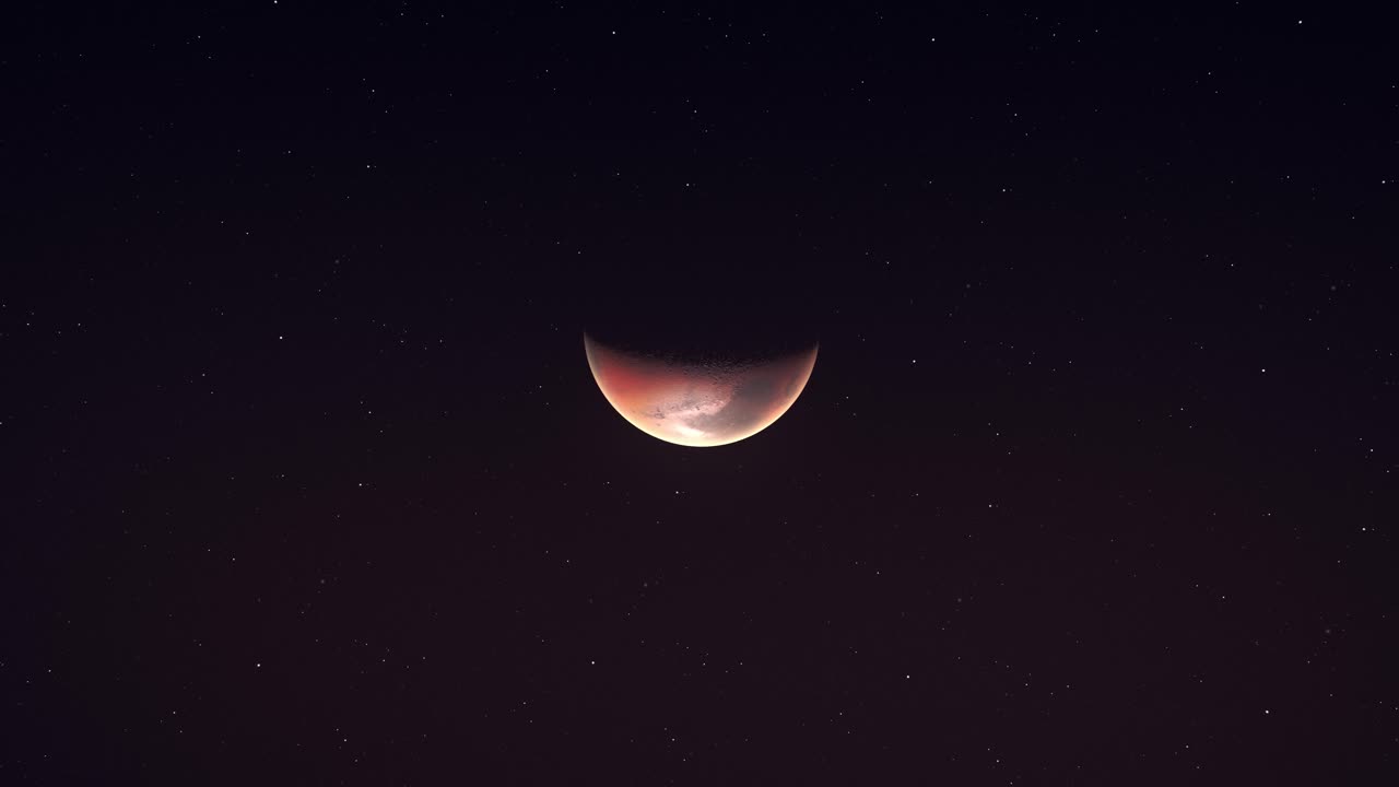 planeta rojo marte orbitando en el espacio ultraterrestre