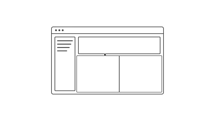 Wireframe Layout Animation of a Website Interface