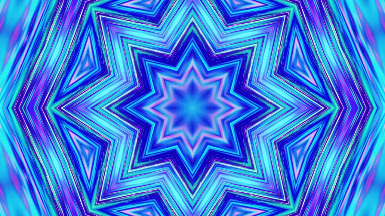 Stylish 3D looped abstract bg with wavy structure. Liquid symmetrical iridescent pattern like kaleidoscope with waves of brilliant liquid glass with beautiful gradient colors. 4k