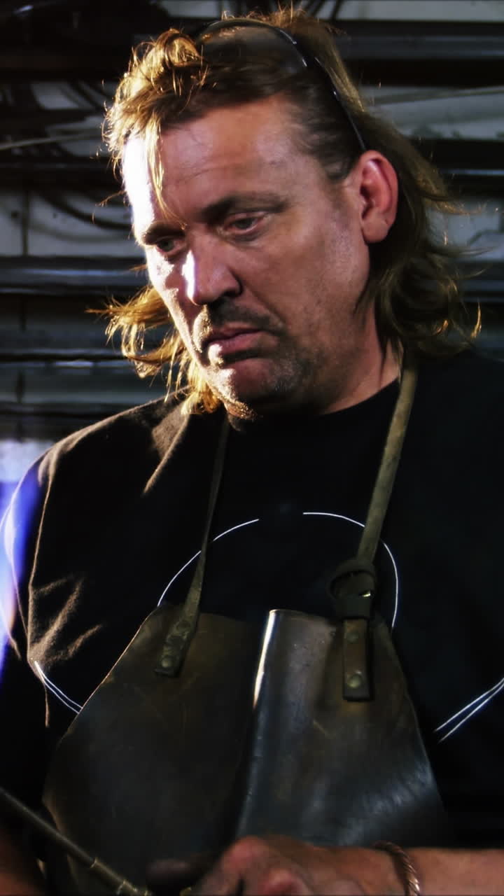 la antorcha de soldadura en combustión del soldador