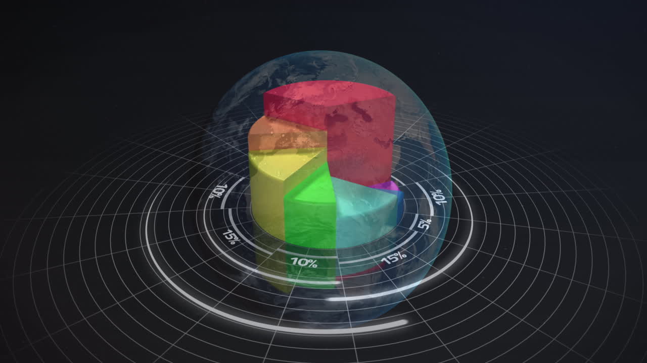 animación de las estadísticas y el procesamiento de datos financieros en todo el mundo