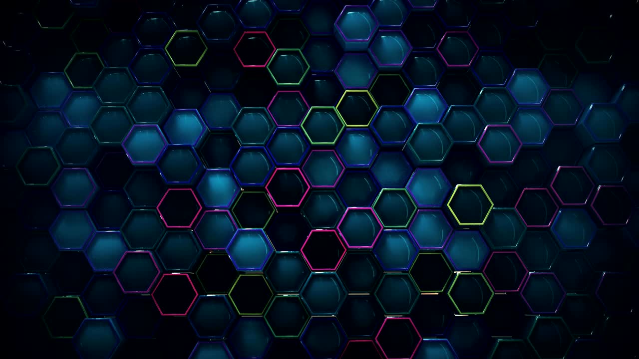 4k abstracto cuadrícula de panal de miel. antecedentes tecnológicos.