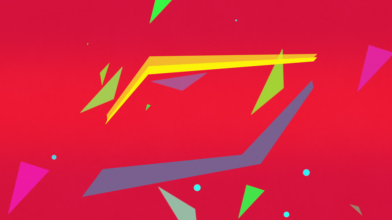 빨간색 질감에 다채로운 기하학적 패턴