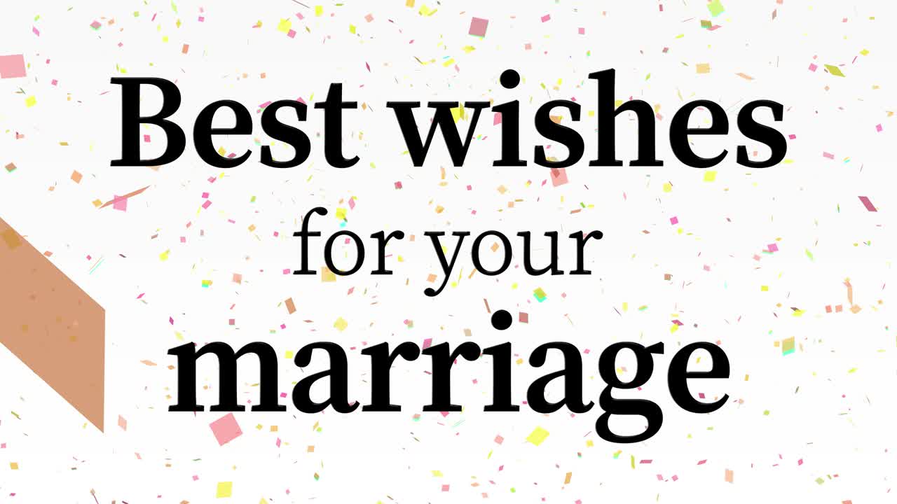 당신의 결혼에 대한 가장 좋은 소원 문자 메시지 애니메이션 모션 그래픽