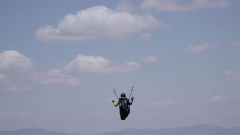 Paraglider-takes-off-of-a-landing-site