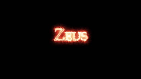 zeus written with fire. loop