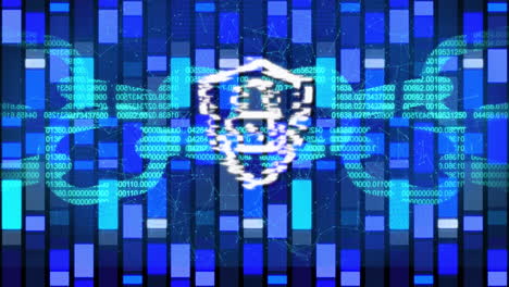 animation of padlock over data processing