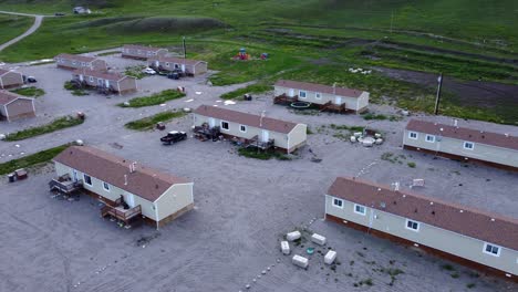 affordable housing in rural area close up circling