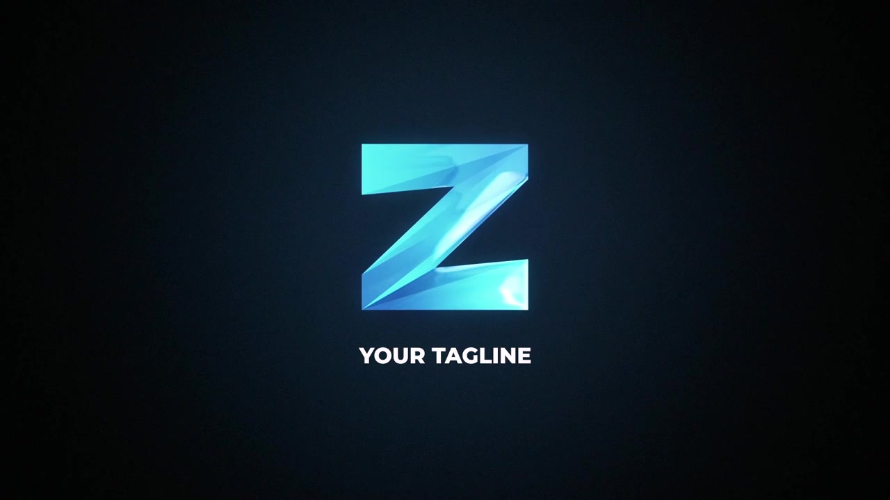 Animazione dinamica di rivelazione logo 3D con effetti glitch