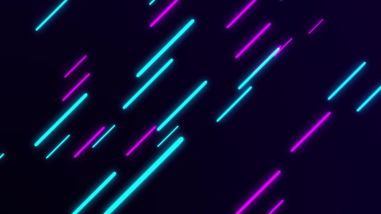 Filmato di sfondo loopable con linee rosa e blu astratte - Sfondo 4k di linee neon colorate e luminose - Luci neon luminose - Sfondo animato minimale astratto 4K - Linee neon multicolori in movimento