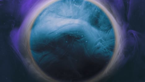 envoltura de remolino de vapor marco redondo bruma azul que fluye