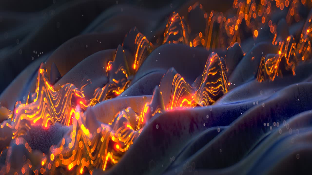 líneas de brillo en la superficie ondulada bucle sin costuras animación de renderizado 3d