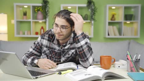 frustrated male student is upset.