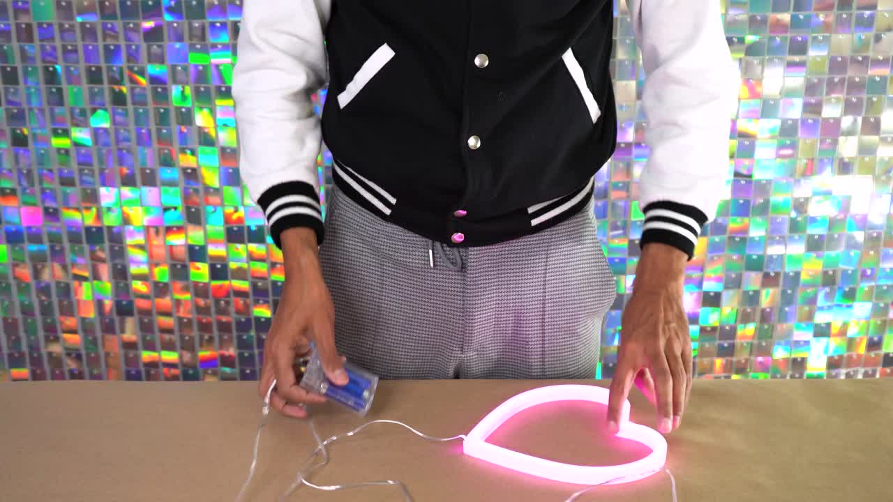 DIY Pink Neon Heart Lights Tutorial