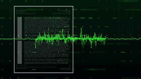 animación de gráficos, barras de carga, datos y números cambiantes sobre fondo negro